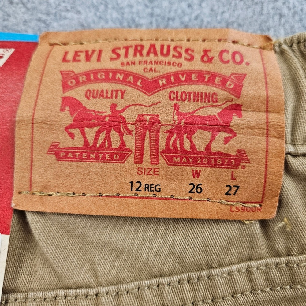 LEVIS Jogger Kids 12 Tan Khaki Twill Elastic Cuff Casual School Classic - Picture 4 of 11